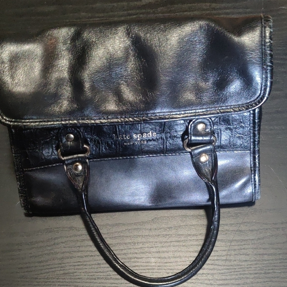 Kate Spade Black Leather Structured Satchel Bag | Classic Handbag